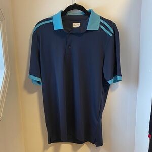 Greg Norman Collection Navy Polo with Light Blue Accents